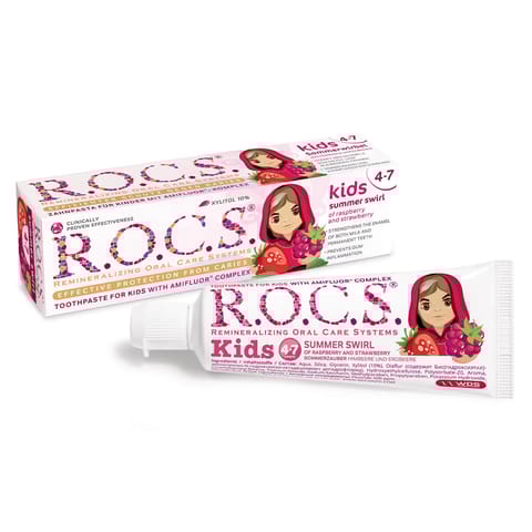 R.O.C.S. KIDS SUMMER SWIRL (RASP & STRAW) 35ML
