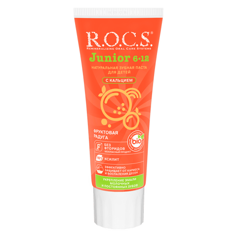روكس معجون الاسنان بفواكه قوس القزح للأطفال من سن 6 الي 12 سنوات