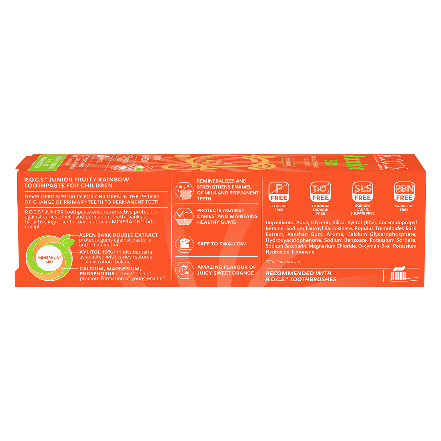 روكس معجون الاسنان بفواكه قوس القزح للأطفال من سن 6 الي 12 سنوات