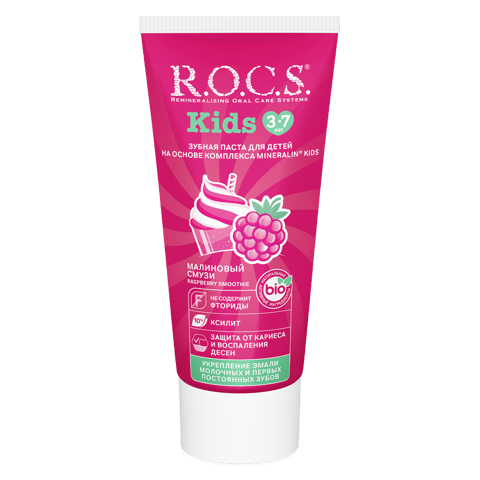 R.O.C.S Toothpaste Kids Raspberry Smoothie For Children 3-7 Years
