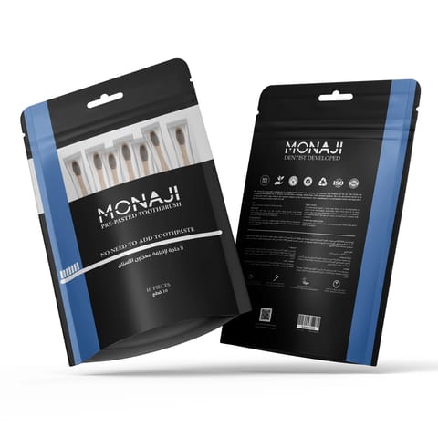 موناجي فرشاة اسنان جاهزة مضافة بمعجون