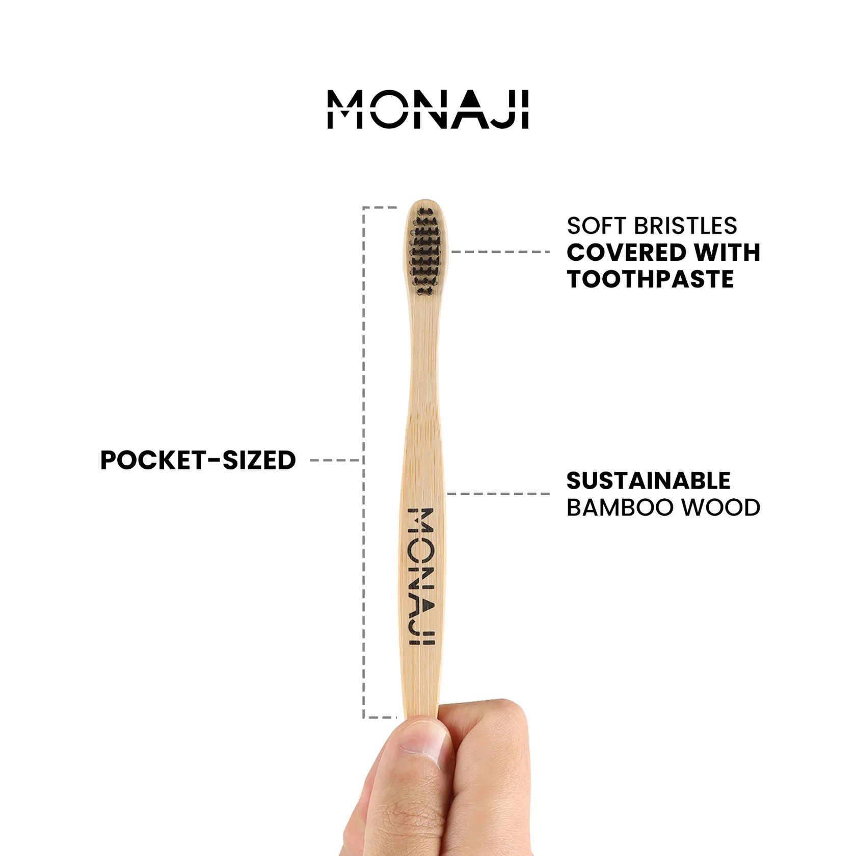 موناجي فرشاة اسنان جاهزة مضافة بمعجون