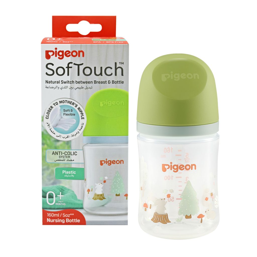 Pigeon Softouch Wide Neck Nursing Bottle Plastic Rabbit 160 ml