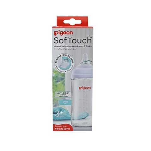 Pigeon Softouch Wide Neck Nursing Glass Bottle 240 ml