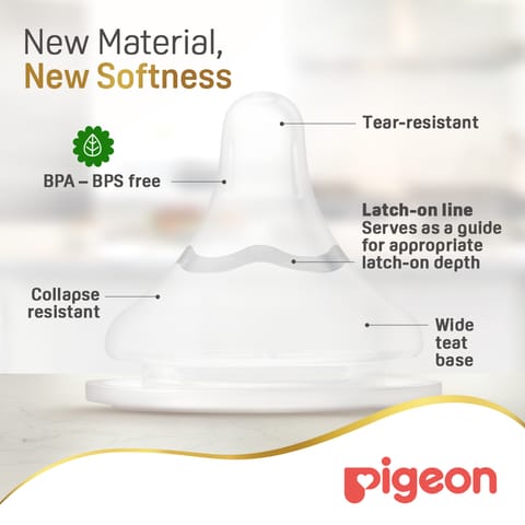 Pigeon Softouch Wide Neck Nipple 2PC -Ss