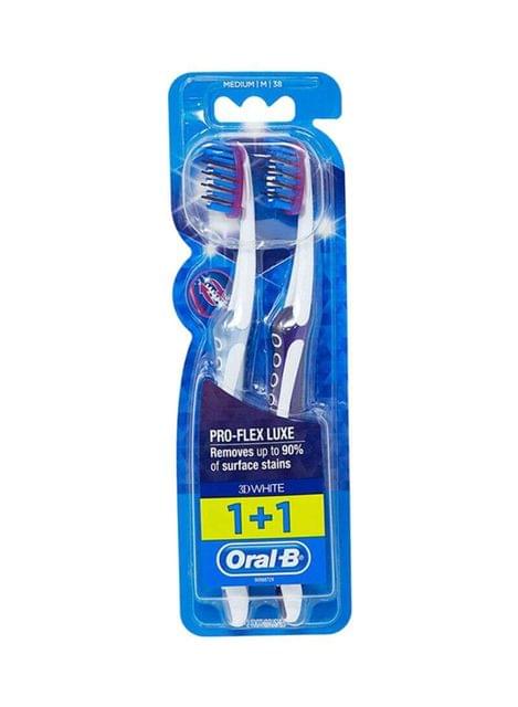 3D White Luxe Proflex 38 Medium Manual Toothbrush 1+1 Free